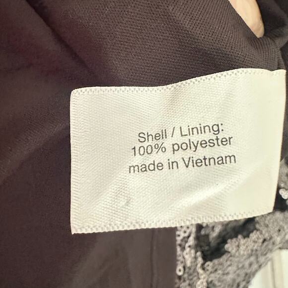 Lane Bryant Silver Sequin Long Sleeve Top Blouse Size 22 Mock Neck Party Holiday - Picture 7 of 9